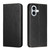 iPhone 17 Carbon Fiber Texture Magnetic Flip Leather Phone Case - Black