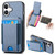 iPhone 17 Carbon Fiber Vertical Flip Wallet Stand Phone Case - Blue