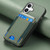 iPhone 17 Carbon Fiber Vertical Flip Wallet Stand Phone Case - Green
