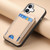 iPhone 17 Carbon Fiber Vertical Flip Wallet Stand Phone Case - Khaki