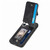 iPhone 17 Carbon Fiber Vertical Flip Zipper Phone Case - Black