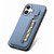 iPhone 17 Carbon Fiber Vertical Flip Zipper Phone Case - Blue