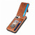 iPhone 17 Carbon Fiber Vertical Flip Zipper Phone Case - Brown