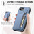 iPhone 17 Carbon Fiber Vertical Flip Zipper Phone Case - Khaki