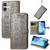 iPhone 17 Cat and Dog Embossed Leather Phone Case - Gray