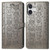 iPhone 17 Cat and Dog Embossed Leather Phone Case - Gray