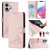 iPhone 17 Cat Rat Embossed Pattern RFID Leather Phone Case with Lanyard - Pink