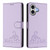 iPhone 17 Cat Rat Embossed Pattern RFID Leather Phone Case with Lanyard - Purple