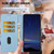 iPhone 17 Cherry Blossoms Embossed Leather Phone Case - Light Blue