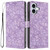 iPhone 17 Cherry Blossoms Embossed Leather Phone Case - Purple