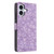 iPhone 17 Cherry Blossoms Embossed Leather Phone Case - Purple