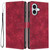 iPhone 17 Cherry Blossoms Embossed Leather Phone Case - Red