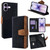 iPhone 17 Color Stitching Skin Feel Leather RFID Blocking Phone Case - Black