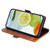 iPhone 17 Contrast Color Side Buckle Leather Phone Case - Dark Brown + Gold