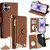iPhone 17 Crossbody Chain Fishtail Litchi Leather Phone Case - Brown