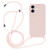iPhone 17 Crossbody Lanyard Liquid Silicone Case - Sand Pink