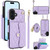 iPhone 17 Crossbody Rhombic Horizontal Wallet Leather Phone Case - Purple