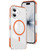 iPhone 17 Crystal Shield Clear Magnetic Acrylic Hybrid TPU Phone Case - Orange