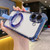 iPhone 17 Crystal Shield Ring Holde TPU + Acrylic Magnetic Phone Case - Blue