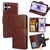 iPhone 17 Crystal Texture Leather Phone Case - Brown