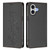 iPhone 17 Cute Cats Embossed Magnetic RFID Vegan Leather Phone Case - Black