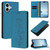 iPhone 17 Cute Cats Embossed Magnetic RFID Vegan Leather Phone Case - Lake Blue