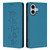 iPhone 17 Cute Cats Embossed Magnetic RFID Vegan Leather Phone Case - Lake Blue