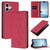 iPhone 17 Cute Cats Embossed Magnetic RFID Vegan Leather Phone Case - Red