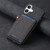 iPhone 17 Denim Texture Leather Skin Phone Case with Card Slot - Black