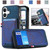iPhone 17 Denim Texture Leather Skin Phone Case with Card Slot - Blue