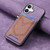 iPhone 17 Denim Texture Leather Skin Phone Case with Card Slot - Purple