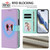 iPhone 17 Detachable Litchi Texture Magnetic Side-Patch Vegan Leather Phone Case - Purple Mint Green