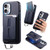 iPhone 17 Detachable Magnetic Card Bag Phone Case with Finger Ring Grip & Anti-loss Rope - Blue