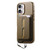 iPhone 17 Detachable Magnetic Card Bag Phone Case with Finger Ring Grip & Anti-loss Rope - Khaki