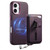 iPhone 17 Detachable Magnetic Card Bag Phone Case with Finger Ring Grip & Anti-loss Rope - Purple