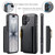 iPhone 17 DG.MING M5 Series Zip RFID Multi Card Detachable Leather Phone Case - Black