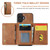 iPhone 17 DG.MING M5 Series Zip RFID Multi Card Detachable Leather Phone Case - Brown