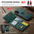 iPhone 17 DG.MING M5 Series Zip RFID Multi Card Detachable Leather Phone Case - Green