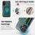 iPhone 17 DG.MING M5 Series Zip RFID Multi Card Detachable Leather Phone Case - Green