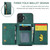 iPhone 17 DG.MING M5 Series Zip RFID Multi Card Detachable Leather Phone Case - Green