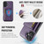 iPhone 17 DG.MING M5 Series Zip RFID Multi Card Detachable Leather Phone Case - Purple