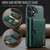 iPhone 17 DG.MING M6 Series RFID Tri-fold Card Bag Removable Leather Phone Case - Green