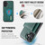 iPhone 17 DG.MING M6 Series RFID Tri-fold Card Bag Removable Leather Phone Case - Green