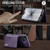 iPhone 17 DG.MING M6 Series RFID Tri-fold Card Bag Removable Leather Phone Case - Purple