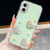 iPhone 17 Diamond Glitter Pearl Heart Four-Corner Shockproof Phone Case - Light Green