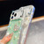 iPhone 17 Diamond Glitter Pearl Heart Four-Corner Shockproof Phone Case - Transparent