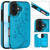 iPhone 17 Double Buckle Butterfly Embossing PU Phone Case - Blue