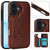iPhone 17 Double Buckle Butterfly Embossing PU Phone Case - Brown