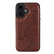 iPhone 17 Double Buckle Butterfly Embossing PU Phone Case - Brown