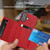 iPhone 17 Double Buckle Card Slots Magnetic Phone Case - Red
